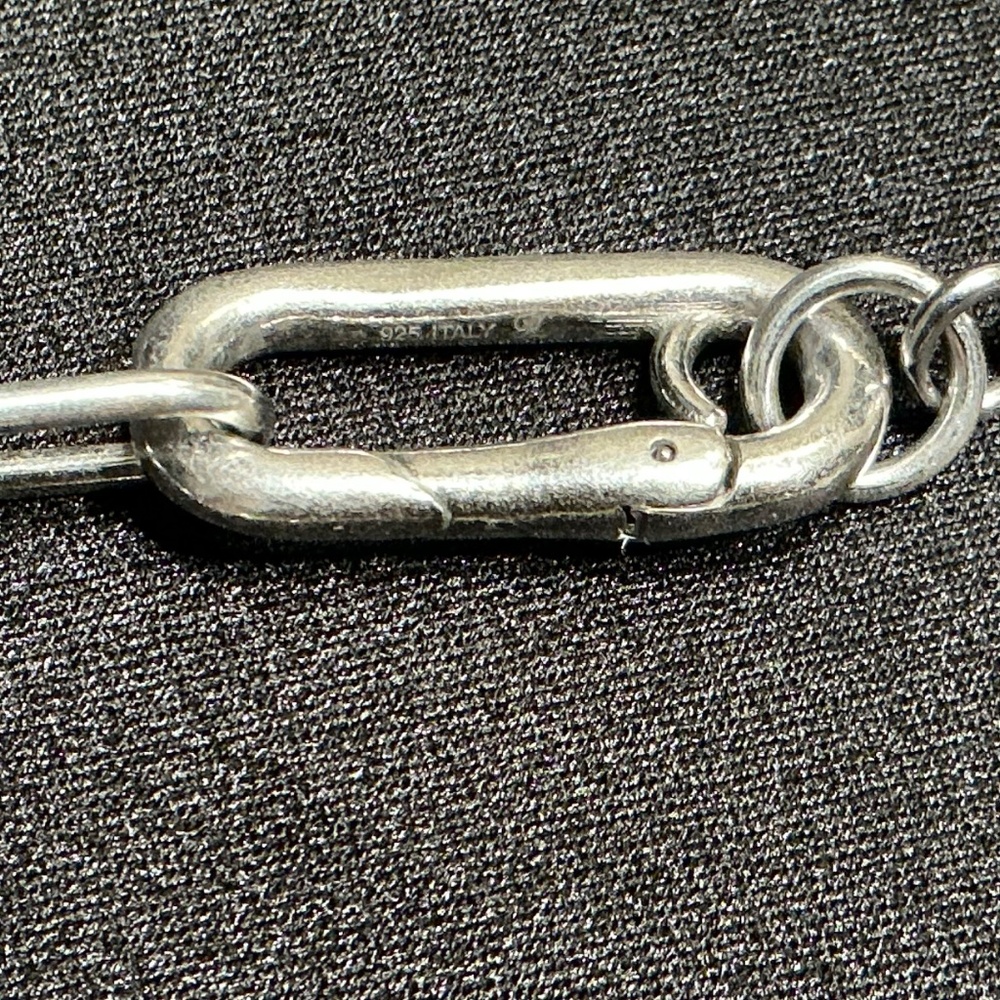 60” Heavy Sterling Silver Italian Paperclip & Freshwater Pearl Choker Necklace - Picture 8 of 8